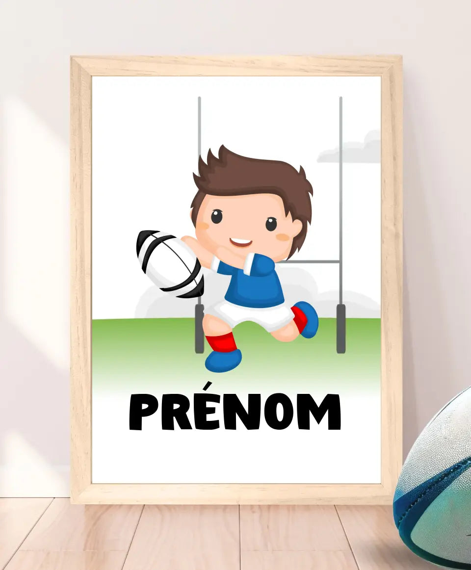 Cadeau rugby personnalisé avec prénom pour enfant