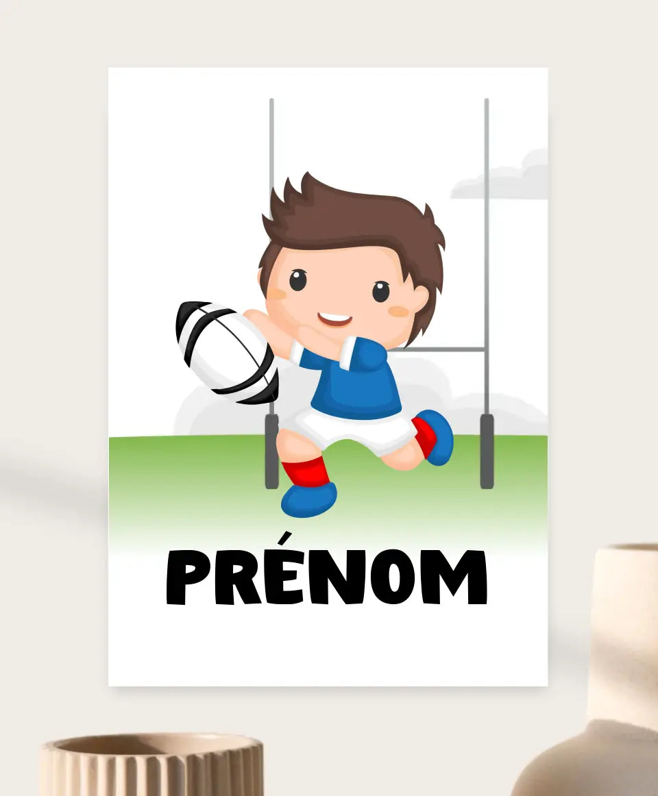 Cadeau rugby personnalisé avec prénom pour enfant